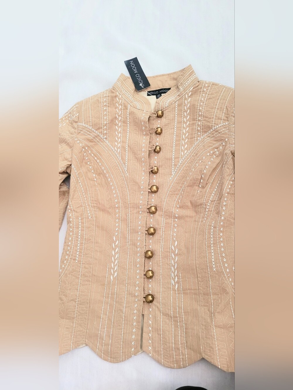 NWT! Boho Quilted Women's Fall Blazer Event Button Front Embroidered Jacket XS - Picture 7 of 16